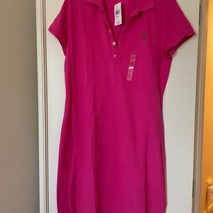 Brand new Ralph Lauren shirt dress, size Large, fuchsia color